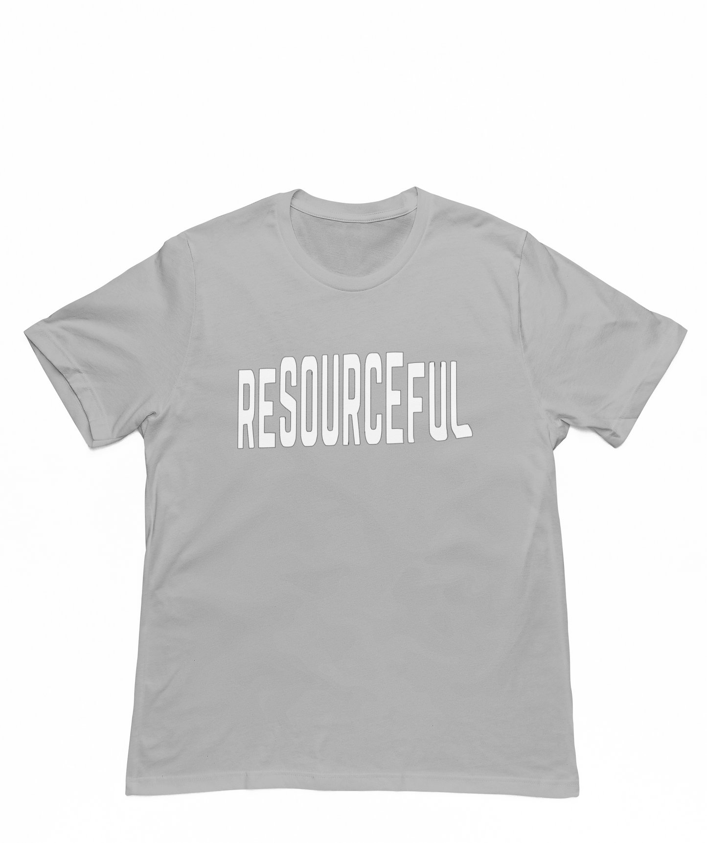 High Low Resourceful Short Sleeve T-Shirt (White Font)