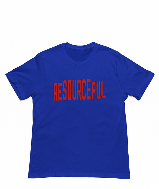 High Low Resourceful Short Sleeve T-Shirt (Red Font)