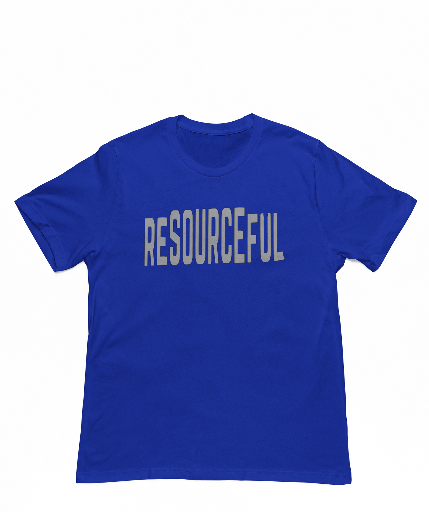 High Low Resourceful Short Sleeve T-Shirt (Gray Font)