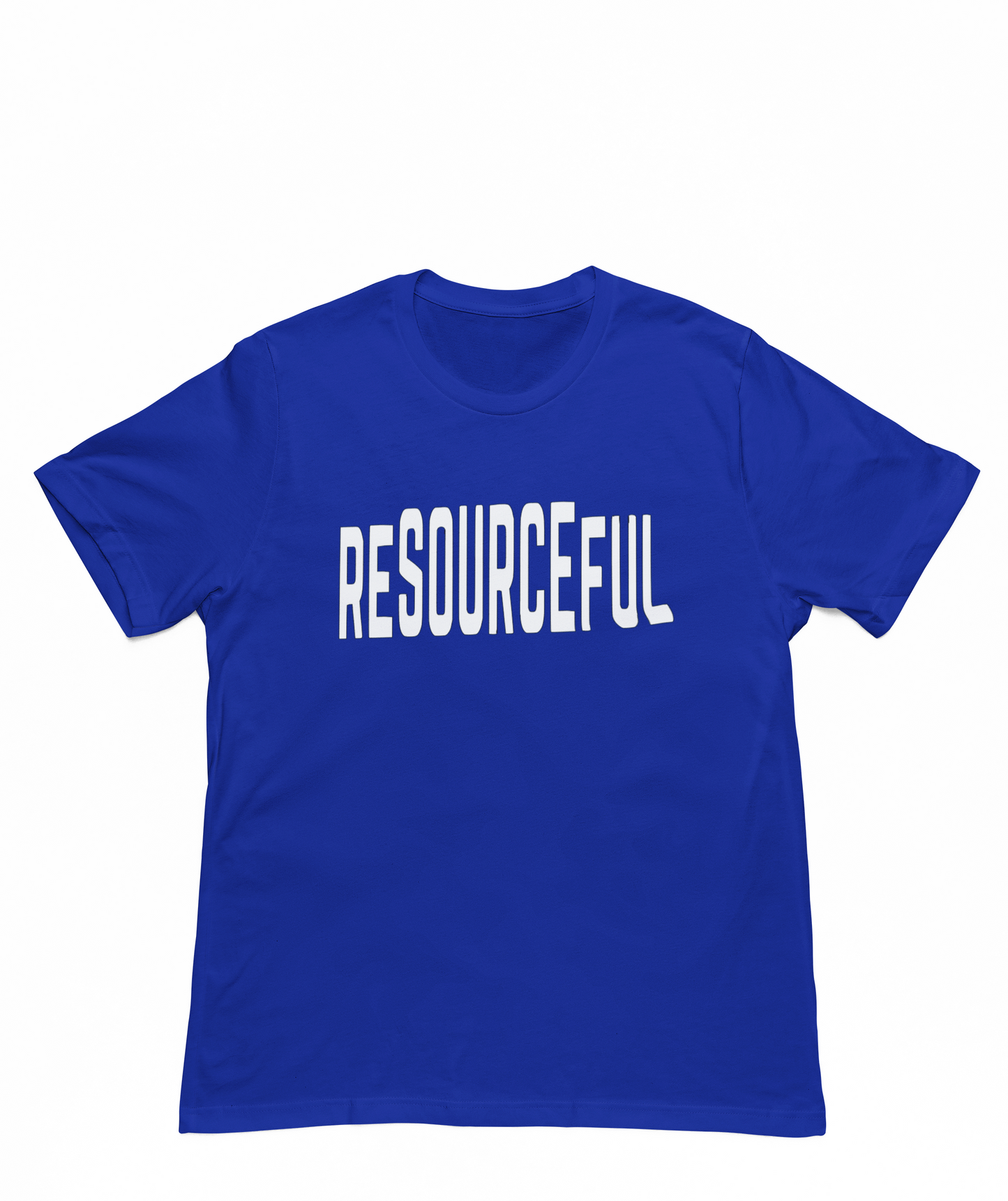 High Low Resourceful Short Sleeve T-Shirt (White Font)